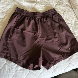 Gymshark Brown Workout Shorts Size Medium High Waisted Activewear